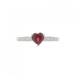 Nhẫn Garnet 750WG hình trái tim 671088