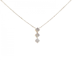 K18PG Dây chuyền kim cương ba viên 0.50CT - Hàng hiệu Chính hãng