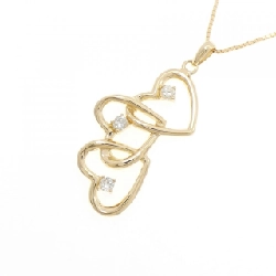 K18YG Ba viên đá trái tim Dây chuyền kim cương 0.20CT - Hàng hiệu Chính hãng 860119