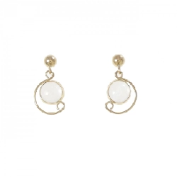 K18YG Đá mặt trăng Bông tai - Hàng hiệu Chính hãng