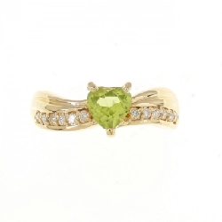 Nhẫn Peridot K18YG hình trái tim 671041