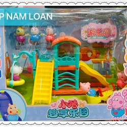 Đồ chơi mô hình khu vui chơi của heo peppa và các bạn 7531 có cầu trượt, bập bênh