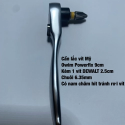 Cần lắc vít đảo chiều Mỹ Owim Powerfix 9cm,chuôi 6.35mm,kèm 1 vít 2.5cm 328435