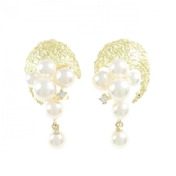 K18YG Bông tai ngọc trai Akoya - Hàng hiệu Authentic