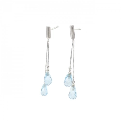 K18WG Blue Topaz Bông tai - Hàng hiệu Chính hãng 867963