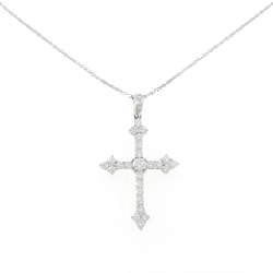 K18WG Dây chuyền kim cương chéo 3.88CT - Hàng hiệu Chính hãng