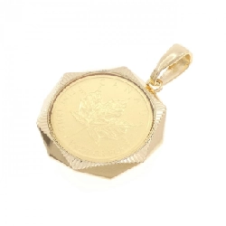 K18YG(枠) Đồng xu Mặt dây chuyền - Hàng hiệu Chính hãng 865115