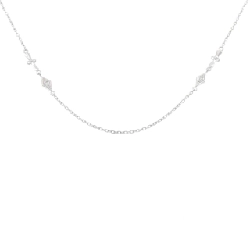 K18WG Đan Chéo × Ngôi Sao Dây Chuyền Kim Cương 0.04CT - Hàng hiệu Chính Hãng