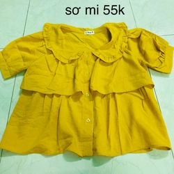 Sơ mi nữ màu vàng dạng croptop mới 271153