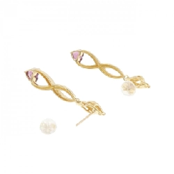 K18YG Bông tai Garnet hình trái tim - Hàng hiệu Chính hãng 871498