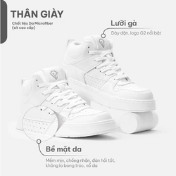 Giày nam sneaker G2 STORE Athena dáng thể thao kiểu giày trắng đế cao