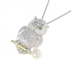 K18WG/K18YG Cú Mèo Ngọc Trai Akoya Dây Chuyền - Hàng hiệu Authentic 856566