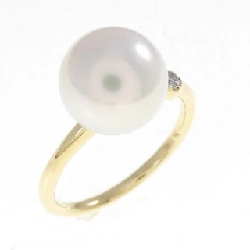 Nhẫn ngọc trai Akoya K18YG 9.6mm - Hàng hiệu chính hãng