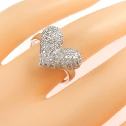Nhẫn kim cương pavé hình trái tim K18WG 0.75CT - Hàng hiệu Authentic 850180