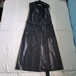 Chân váy da nappa cao cấp,  dài và xẻ bên hông, size L 750528