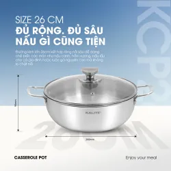 Nồi inox liền khối Kalite KCP2602 3 lớp dày, bắt từ 98%, an toàn sức khỏe 573897