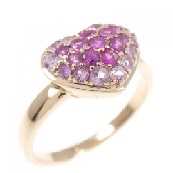 Nhẫn sapphire K18PG hình trái tim 0.50CT