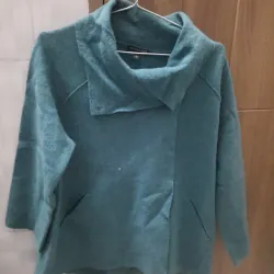 Áo khoác nỉ màu xanh ve chai cho nữ size xs phù hợp từ 45 đến 62kg