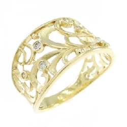 Nhẫn kim cương K18YG 0.07CT - Hàng hiệu Authentic