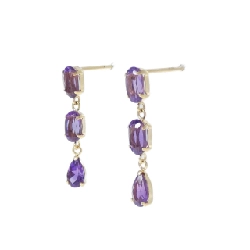 K18YG Amethyst Bông tai 1.60CT - Hàng hiệu Chính hãng 862618