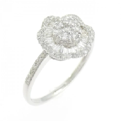 Nhẫn kim cương hoa K18WG 0.50CT - Hàng hiệu Authentic