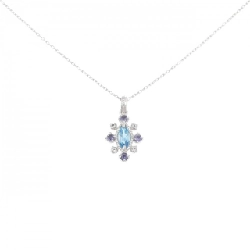 K18WG Blue Topaz Necklace - Hàng hiệu Authentic