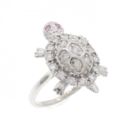 Nhẫn Sapphire K18WG hình thuyền 0.01CT