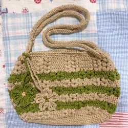 TÚI SỢI  MÓC TAY HOẠ TIẾT DỄ THƯƠNG - HANDMADE CROCHET BAG 763509