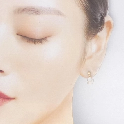 K18YG Đá mặt trăng Bông tai - Hàng hiệu Chính hãng 863539