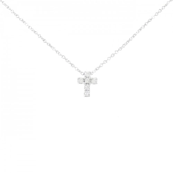 K18WG Dây chuyền kim cương chéo 0.10CT - Hàng hiệu Chính hãng