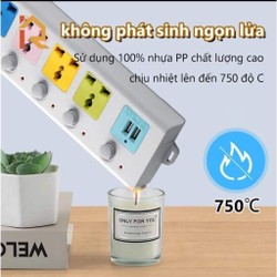 ￼Ổ Cắm Điện USB Đa Năng Cao Cấp Chống Giật Dây Dài 4m