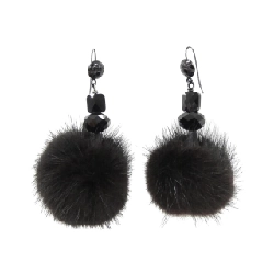 Bông tai nhung đen Louis Vuitton