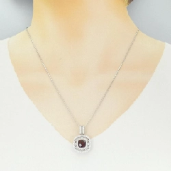 K18WG Đá Garnet Dây Chuyền - Hàng hiệu Chính hãng 857116