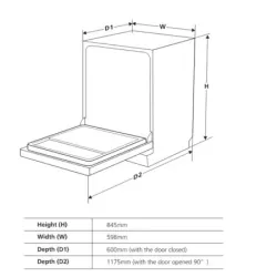 Nâng Cấp Bếp Với Máy Rửa Chén 3LVF-63AUW Màu Đen - Sạch Sẽ Tinh Tế, Tiết Kiệm Nước 591922