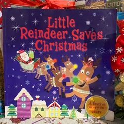 Sách tranh Little Reindeer Saves Christmas, Used, Picture Book For Kids, quà tặng Mori