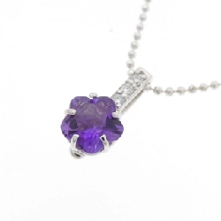 K18WG/PT850 Hoa Amethyst Dây Chuyền - Hàng hiệu Authentic 851159