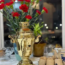 Ấm Samova Mạ vàng
