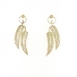 K18YG Bông tai lá - Hàng hiệu Chính hãng