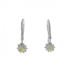 K18WG Chất liệu Chrysoberyl Cats Bông tai 0.516CT - Hàng hiệu Chính hãng