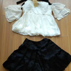 Set váy áo bí cúp ngực size S M mặc Tết cực xinh 748201