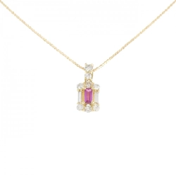 Dây chuyền ruby K18YG 0.12CT - Hàng hiệu chính hãng