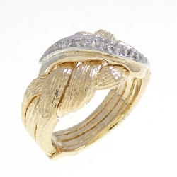 Nhẫn kim cương 14KYG/14KWG - Hàng hiệu Authentic