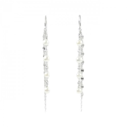 K18WG Bông tai ngọc trai Akoya - Hàng hiệu Authentic