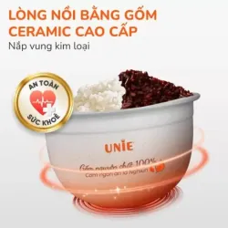 Nồi cơm điện lòng gốm tự nhiên UNIE URC815, mới 100%, nhỏ gọn, thông minh 714176