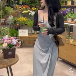 Váy thun xoắn eo 2 dây 695993