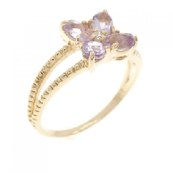 Nhẫn Amethyst K10YG Hoa