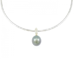 K18YG/750YG/750WG Ngọc trai đen dây chuyền - Hàng hiệu Chính hãng