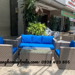 Bàn ghế sofa vuông mây nhựa 726745