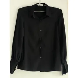 MỚI 99%***[TIIN] SƠ MI NỮ MÀU ĐEN TAY BỒNG DÁNG CÔNG NƯƠNG* SIZE S* TẶNG QUÀ 0Đ