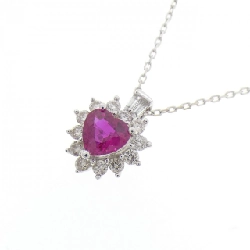 K18WG Dây chuyền hình trái tim Ruby 0.48CT - Hàng hiệu Chính hãng 856747